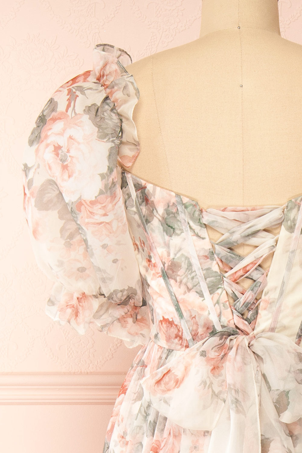 Duchesse | Floral Corset Maxi Dress with Ruffles