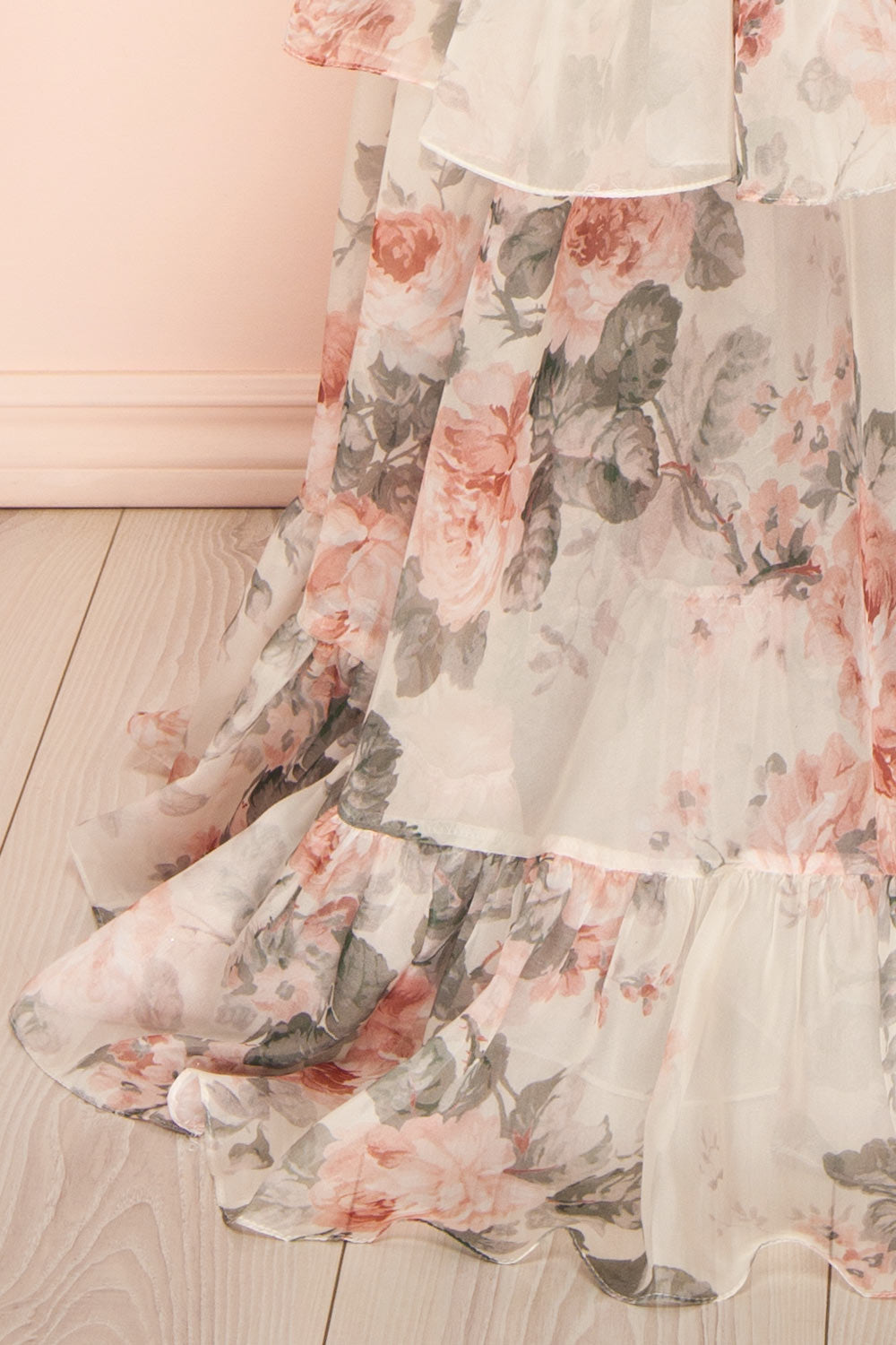 Duchesse | Floral Corset Maxi Dress with Ruffles