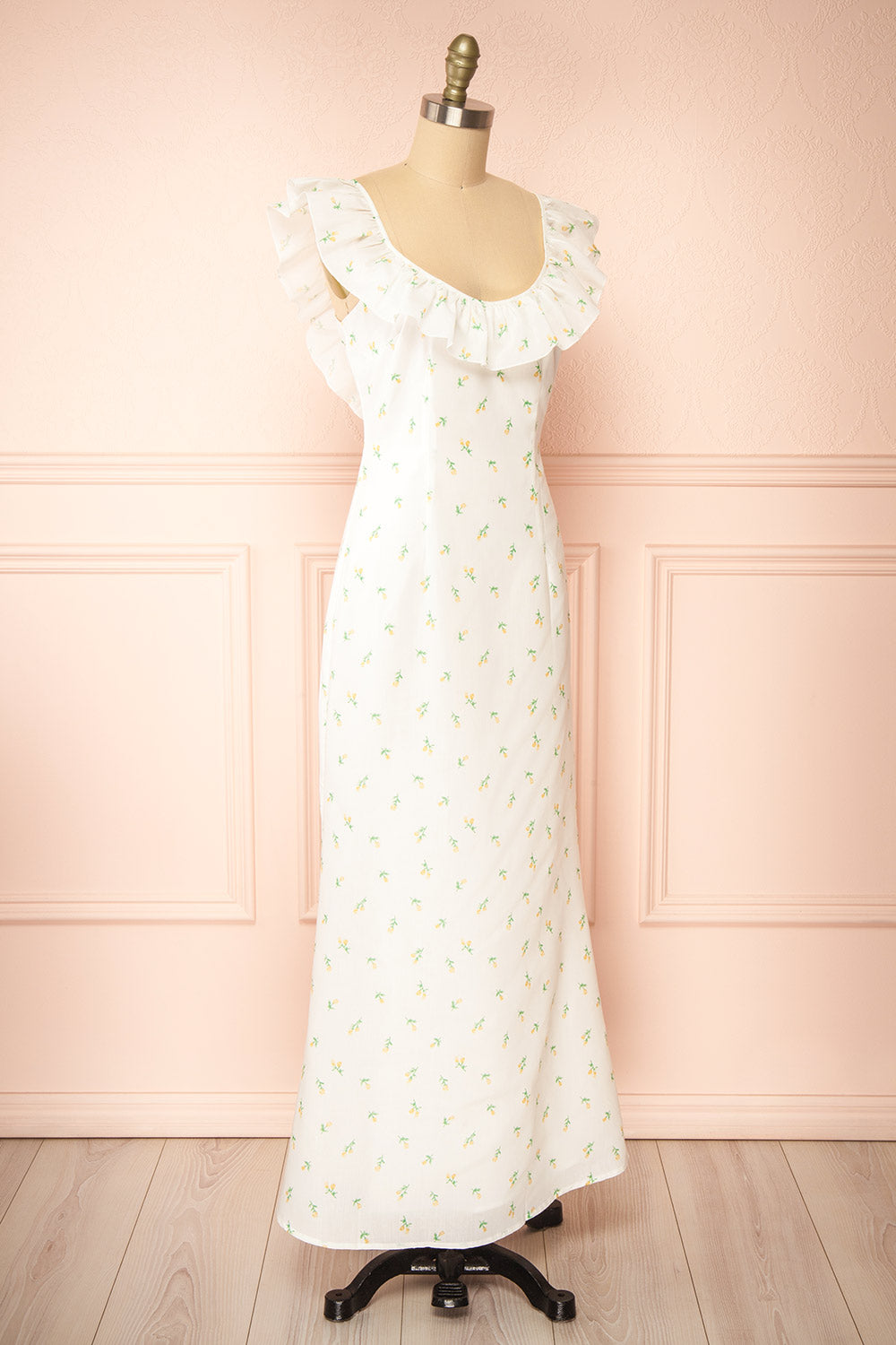 Eddie White | Long Dress w/ Floral Print