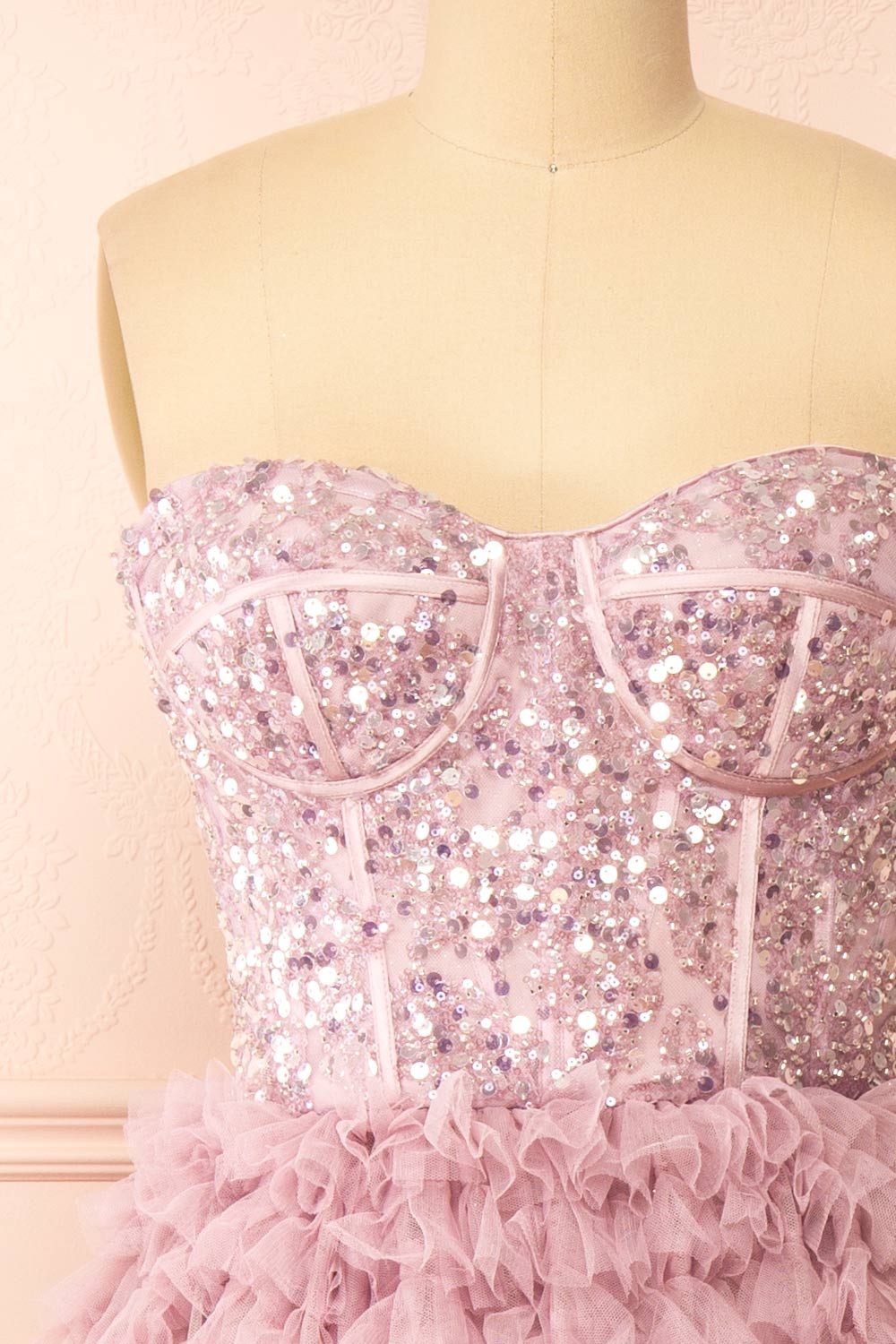 Effy | Midi Gown w/ Sequin Corset Top
