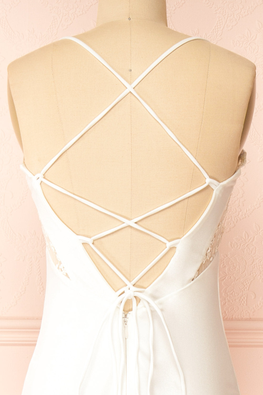 Elaria Ivory | Embroidered Fitted Wedding Dress with Slit by Arti Gogna