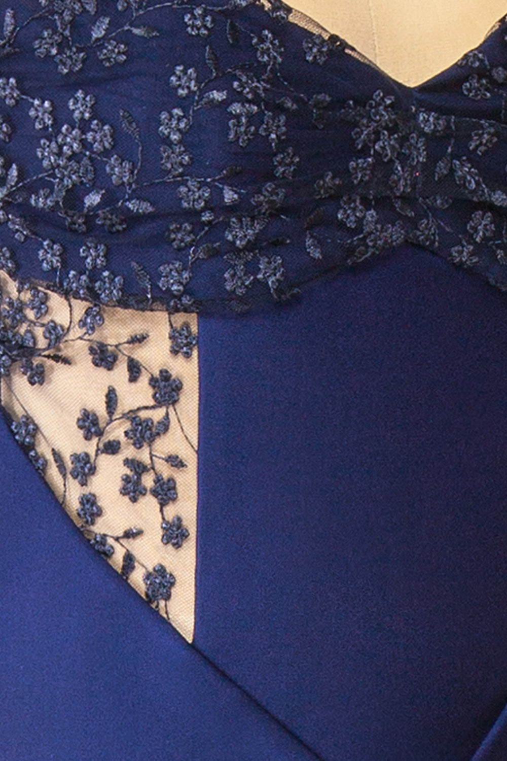 Elaria Navy | Embroidered Fitted Dress with Slit by Arti Gogna