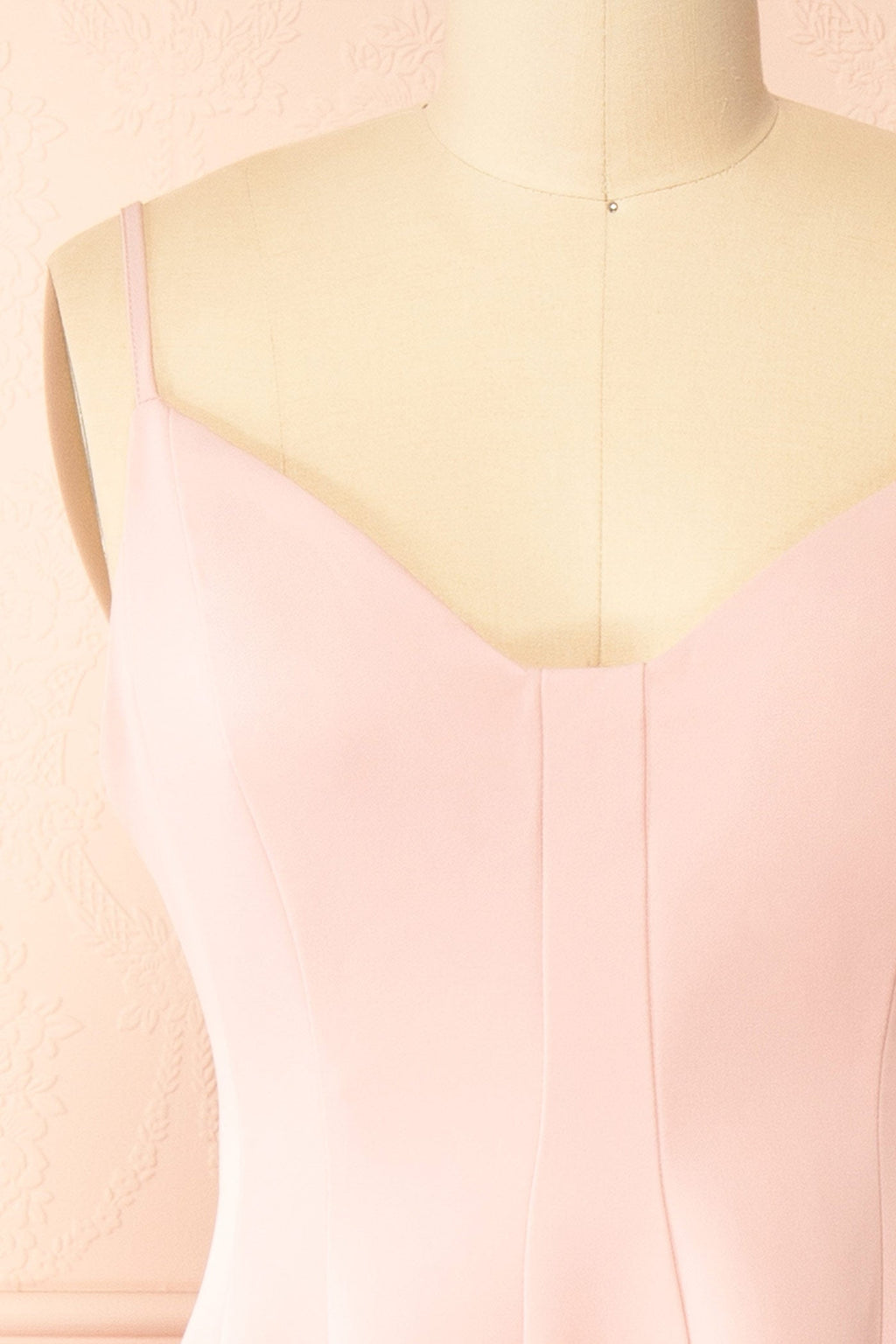 Elektra Pink | V-Neck A-Line Midi Dress with Ajustable Strap