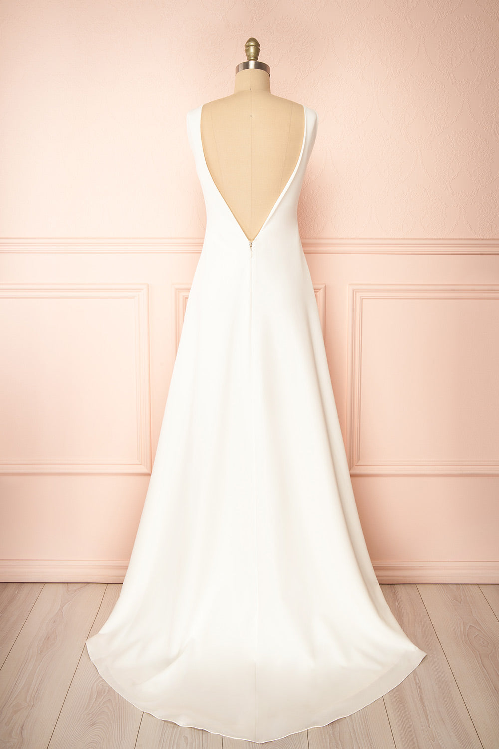 Elenova White | High Neck Wedding Gown with Train and Slit by Arti Gogna