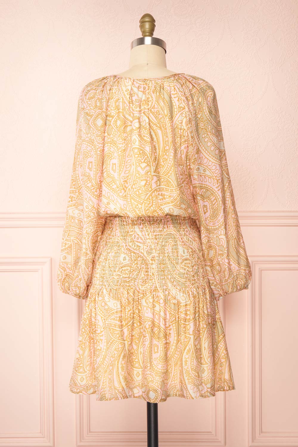 Freela | Short Paisely Patterned V-Neck Dress