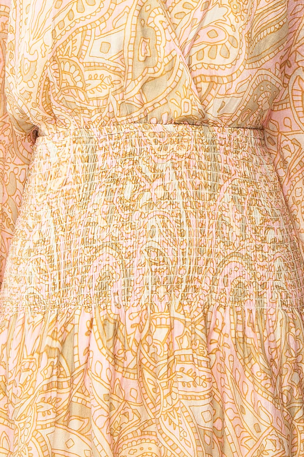 Freela | Short Paisely Patterned V-Neck Dress