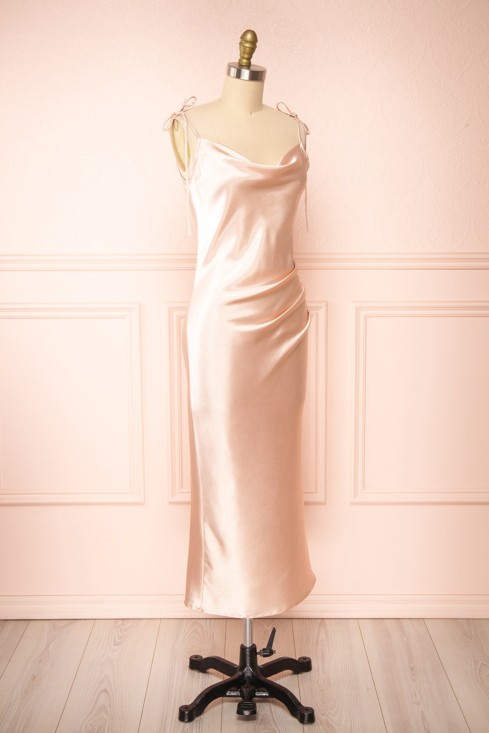 Elyse Blush | Cowl Neck Midi Dress