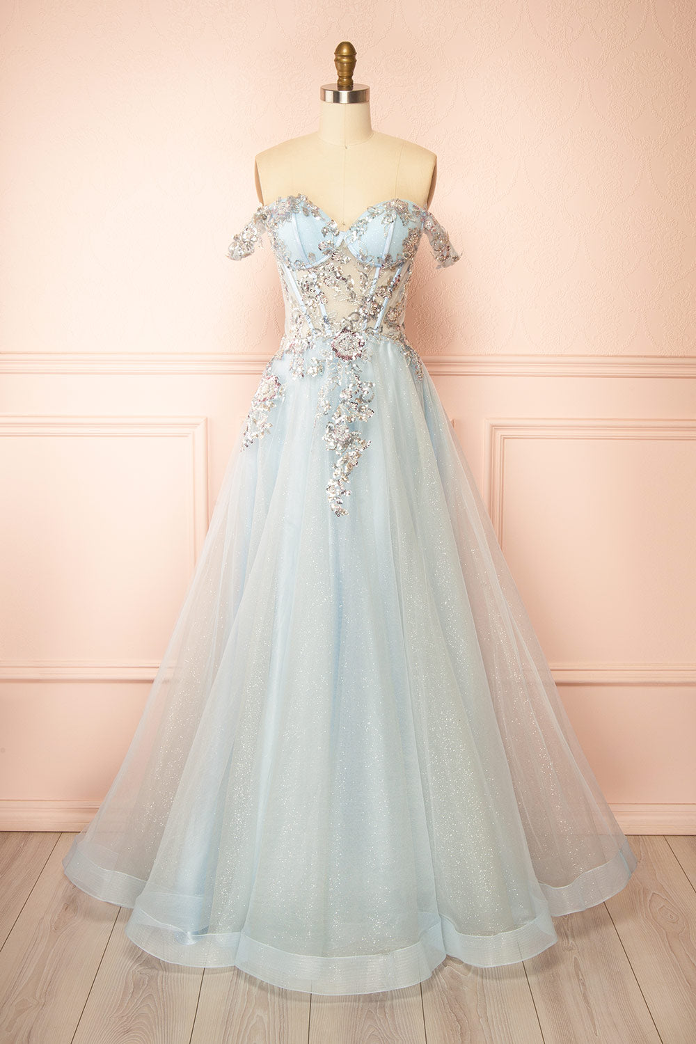 Emerie Blue | Translucent A-Line Corset Dress