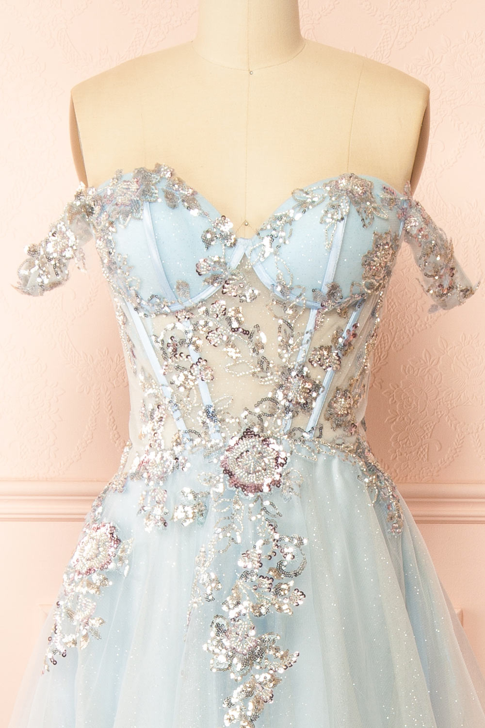 Emerie Blue | Translucent A-Line Corset Dress