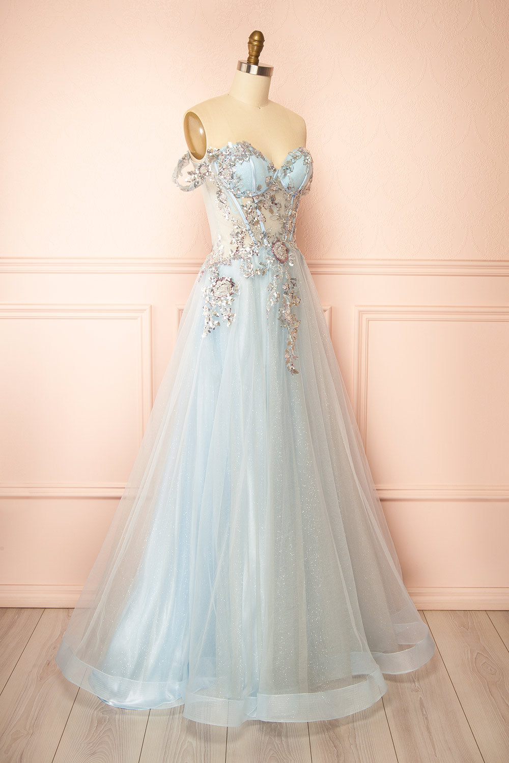 Emerie Blue | Translucent A-Line Corset Dress