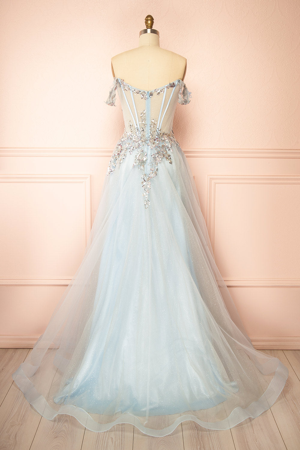Emerie Blue | Translucent A-Line Corset Dress