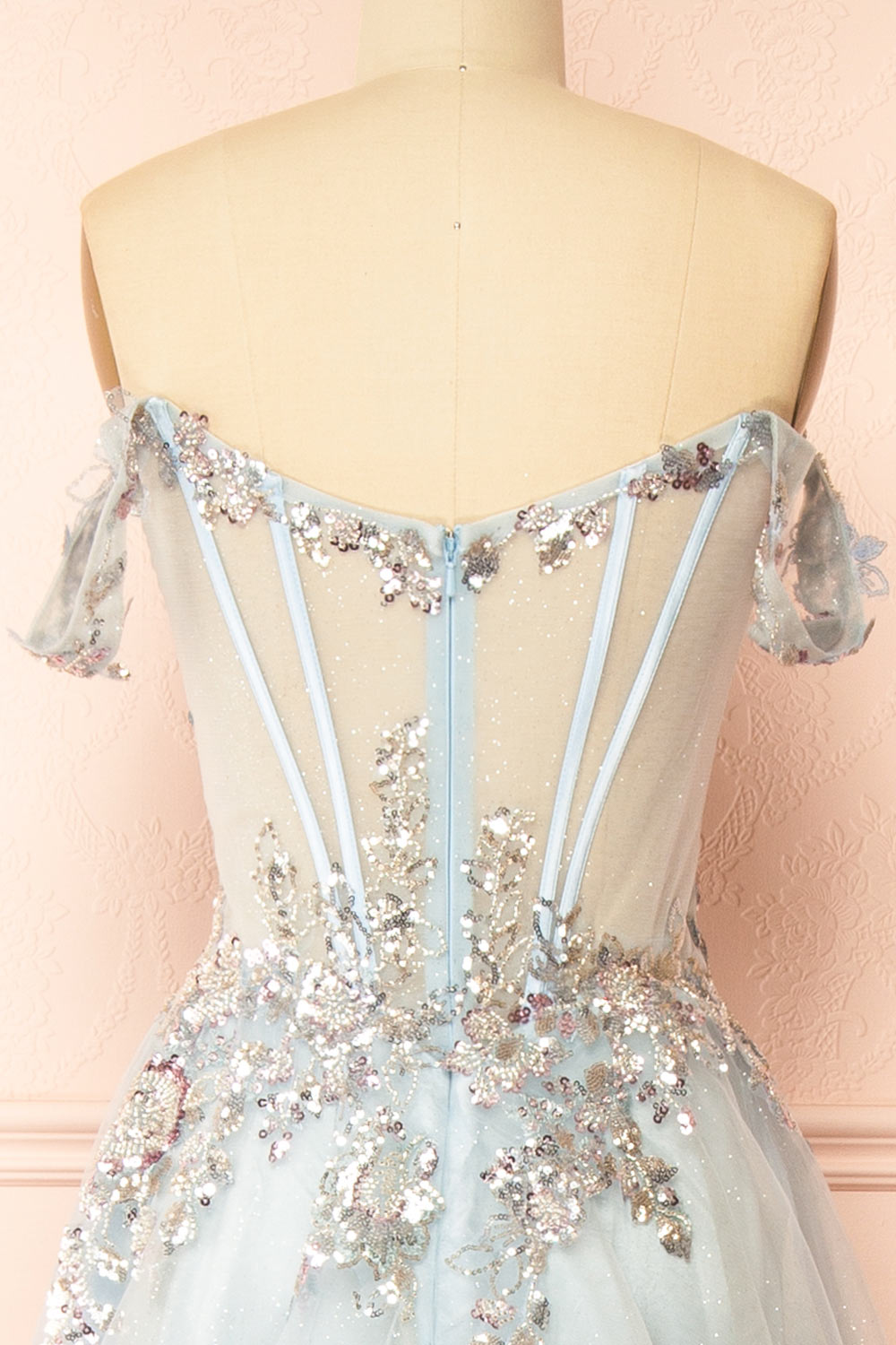 Emerie Blue | Translucent A-Line Corset Dress