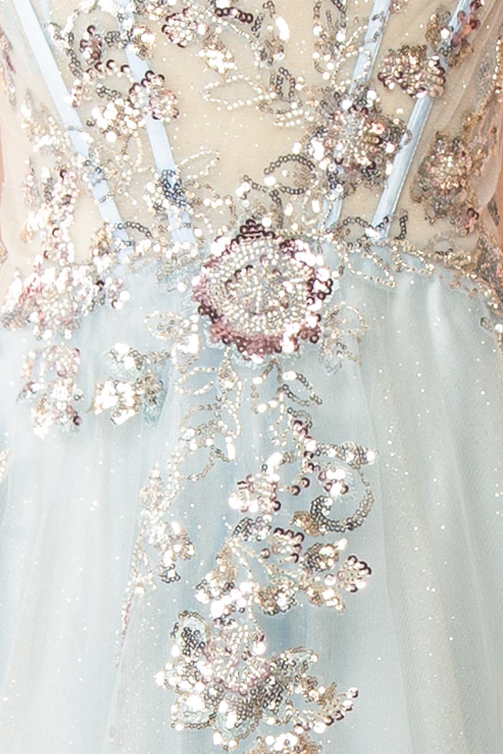 Emerie Blue | Translucent A-Line Corset Dress
