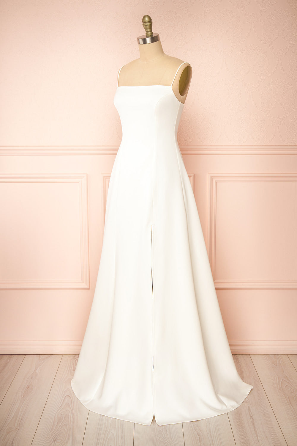 Estella Ivory | Maxi A-line Dress with Slit by Arti Gogna