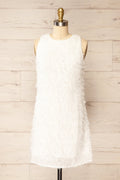 Estriez | Short White Fringed Dress