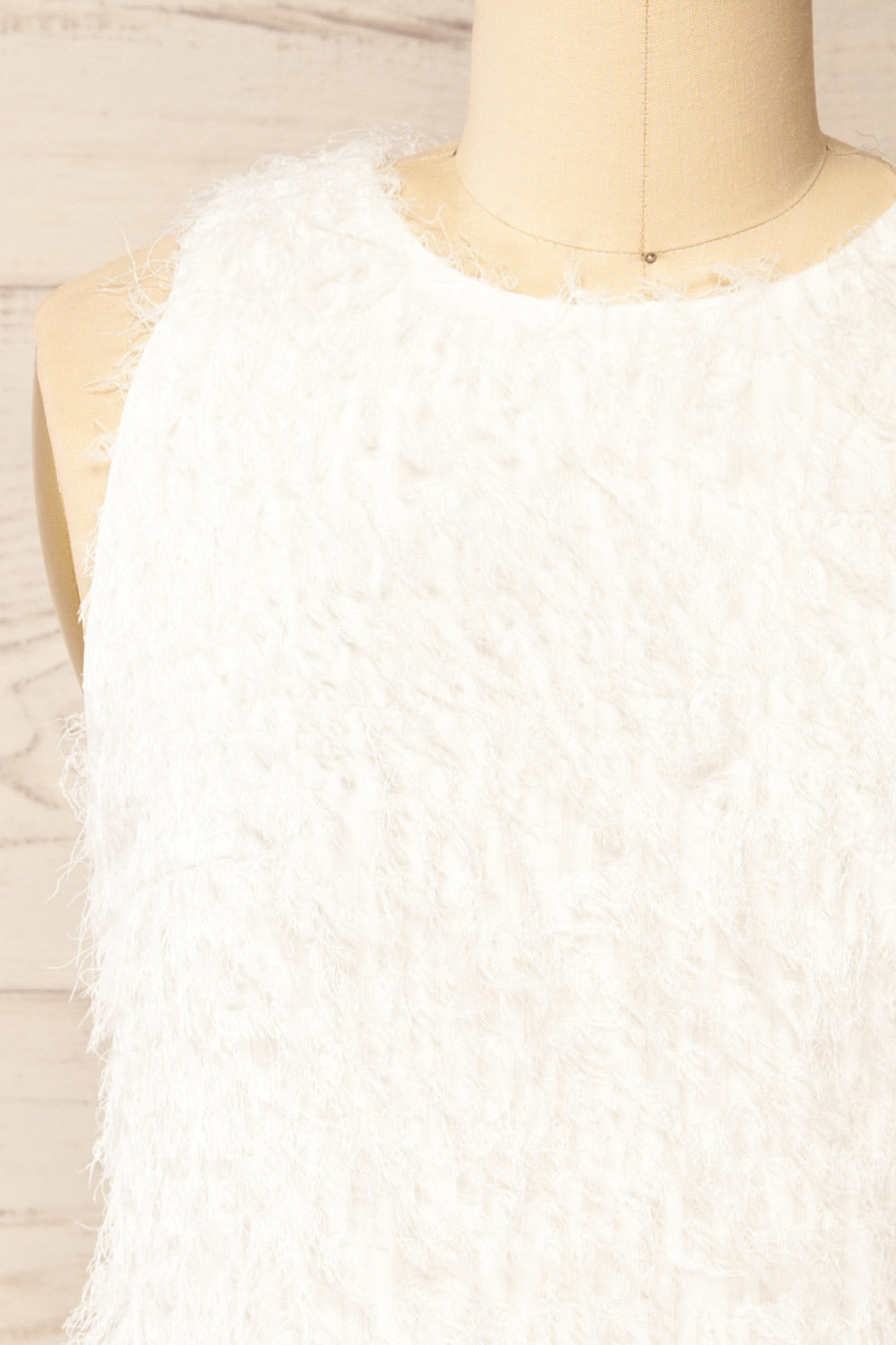 Estriez | Short White Fringed Dress