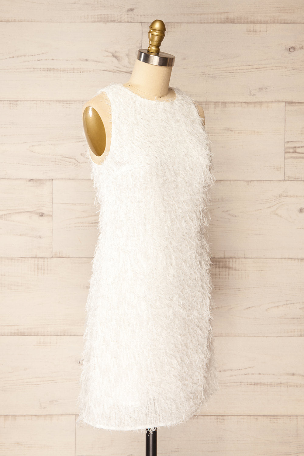 Estriez | Short White Fringed Dress