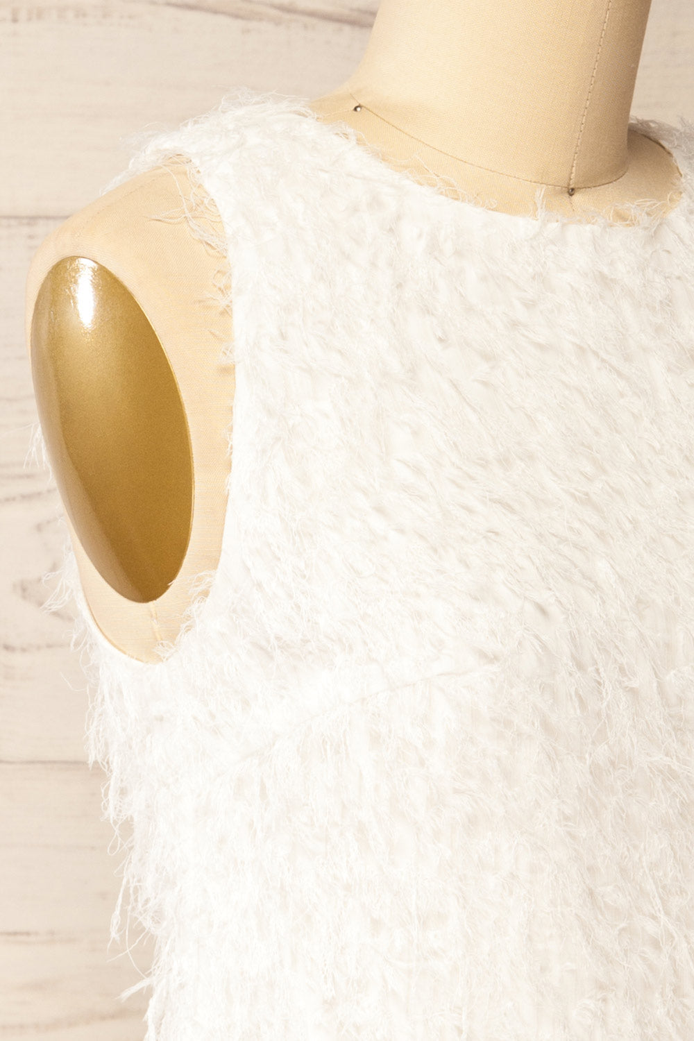 Estriez | Short White Fringed Dress