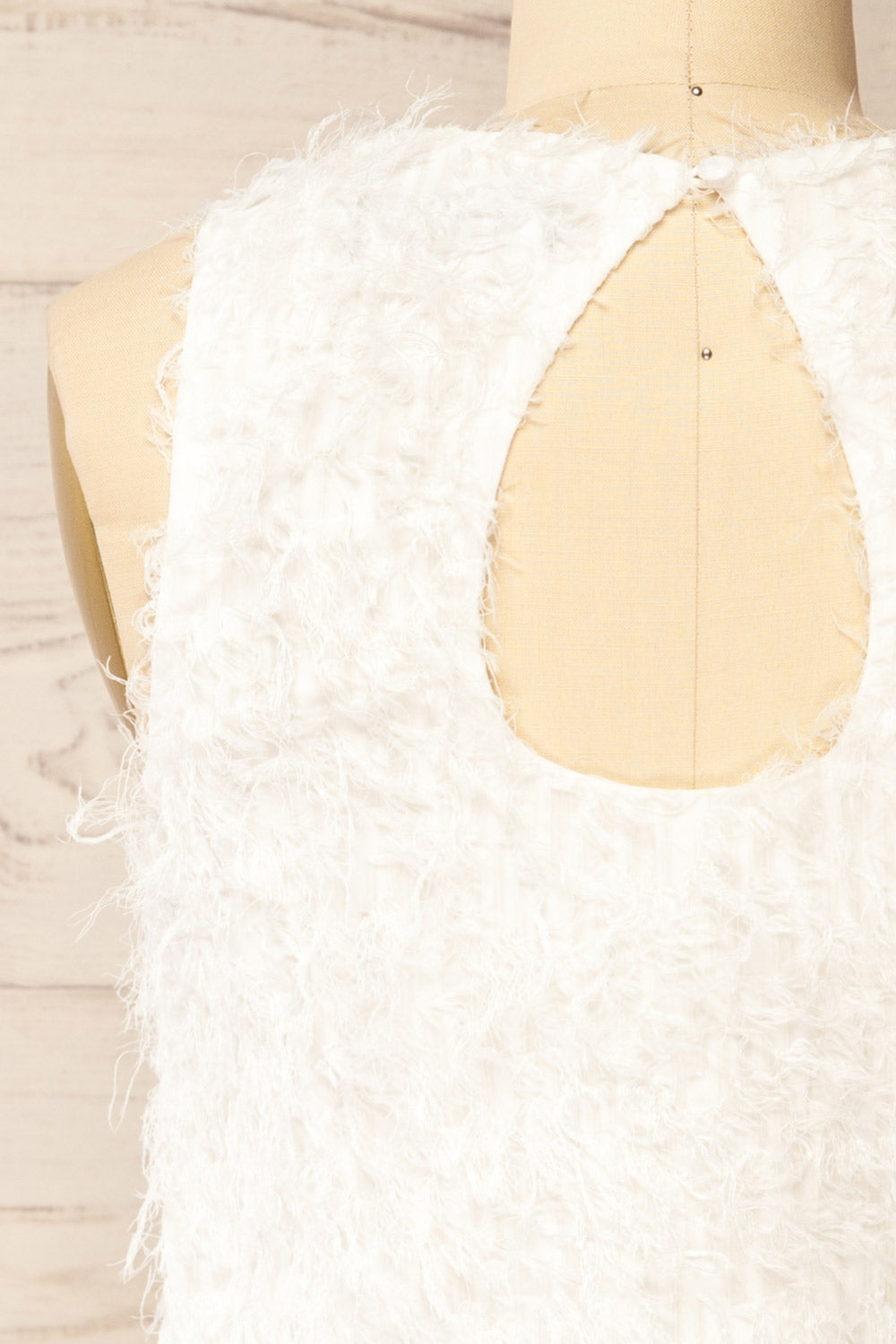 Estriez | Short White Fringed Dress