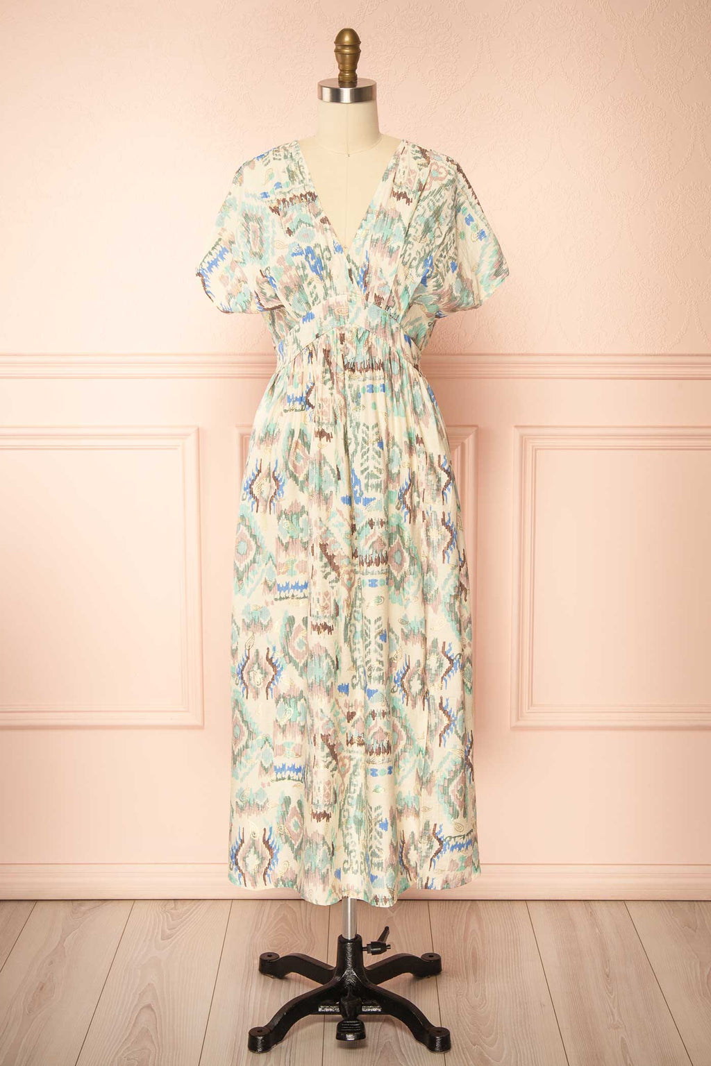 Eucharis | Midi Dress with Ethnic Pattern