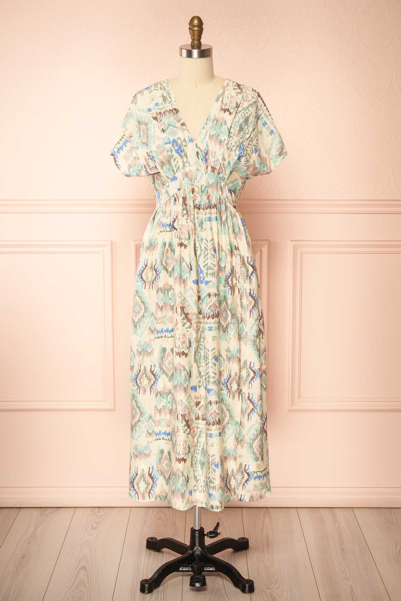 Eucharis | Midi Dress with Ethnic Pattern