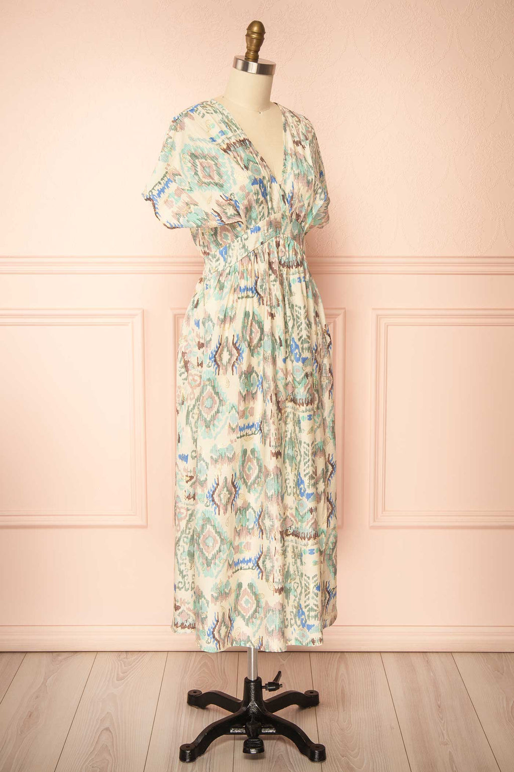 Eucharis | Midi Dress with Ethnic Pattern