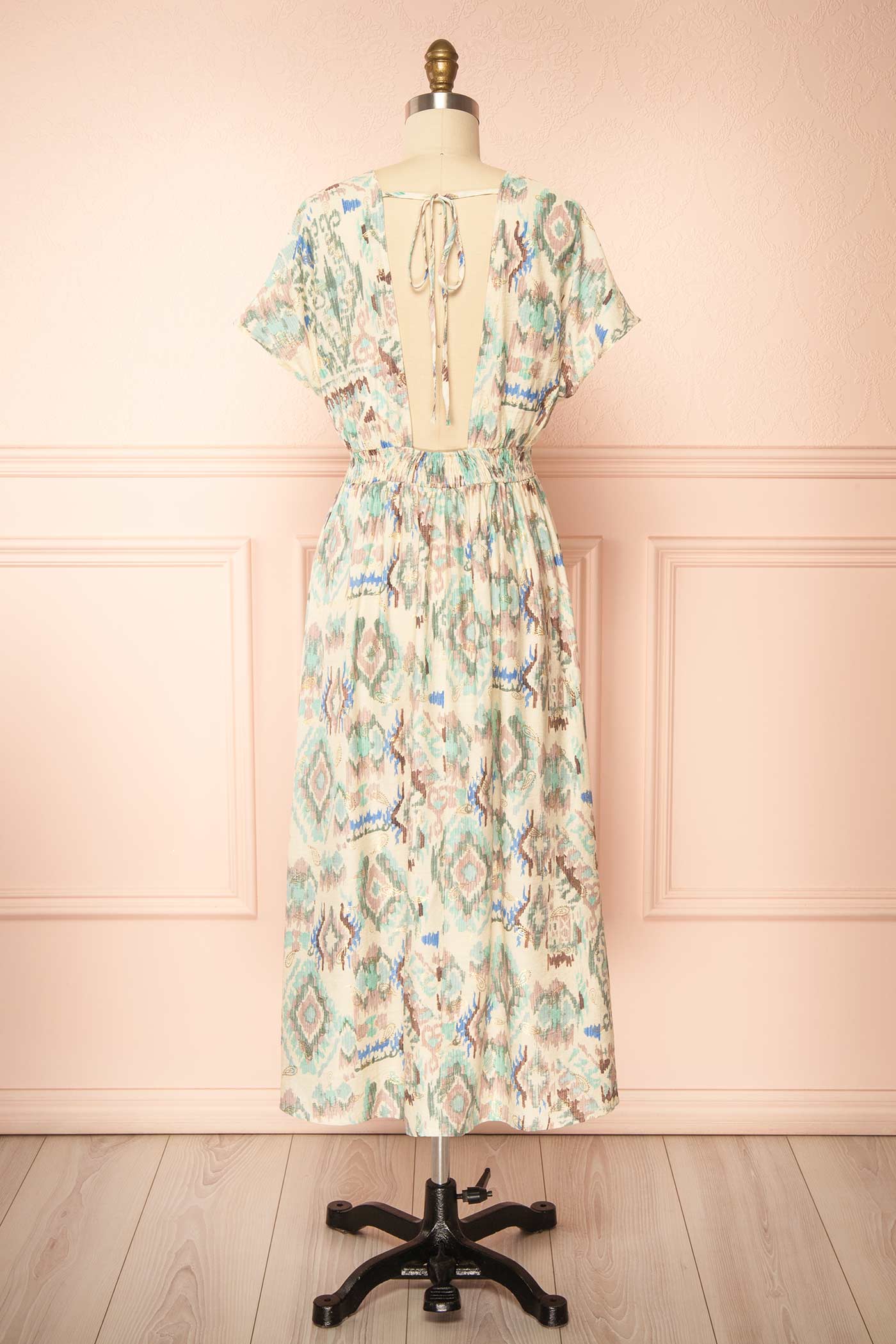 Eucharis | Midi Dress with Ethnic Pattern