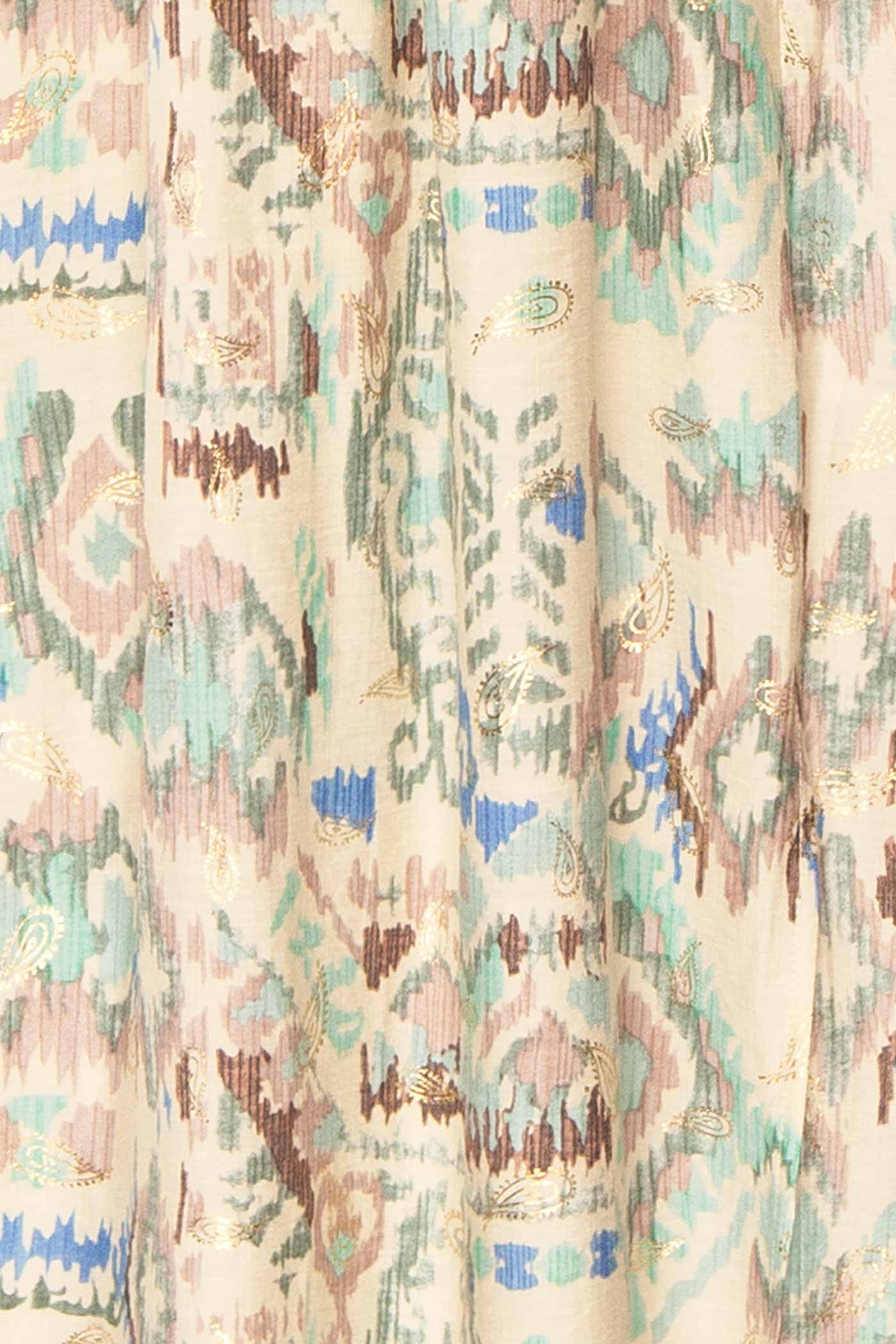 Eucharis | Midi Dress with Ethnic Pattern