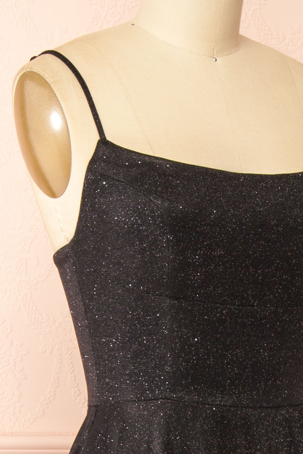Fadia Black | Sparkly Maxi Dress w/ Slit and Pockets