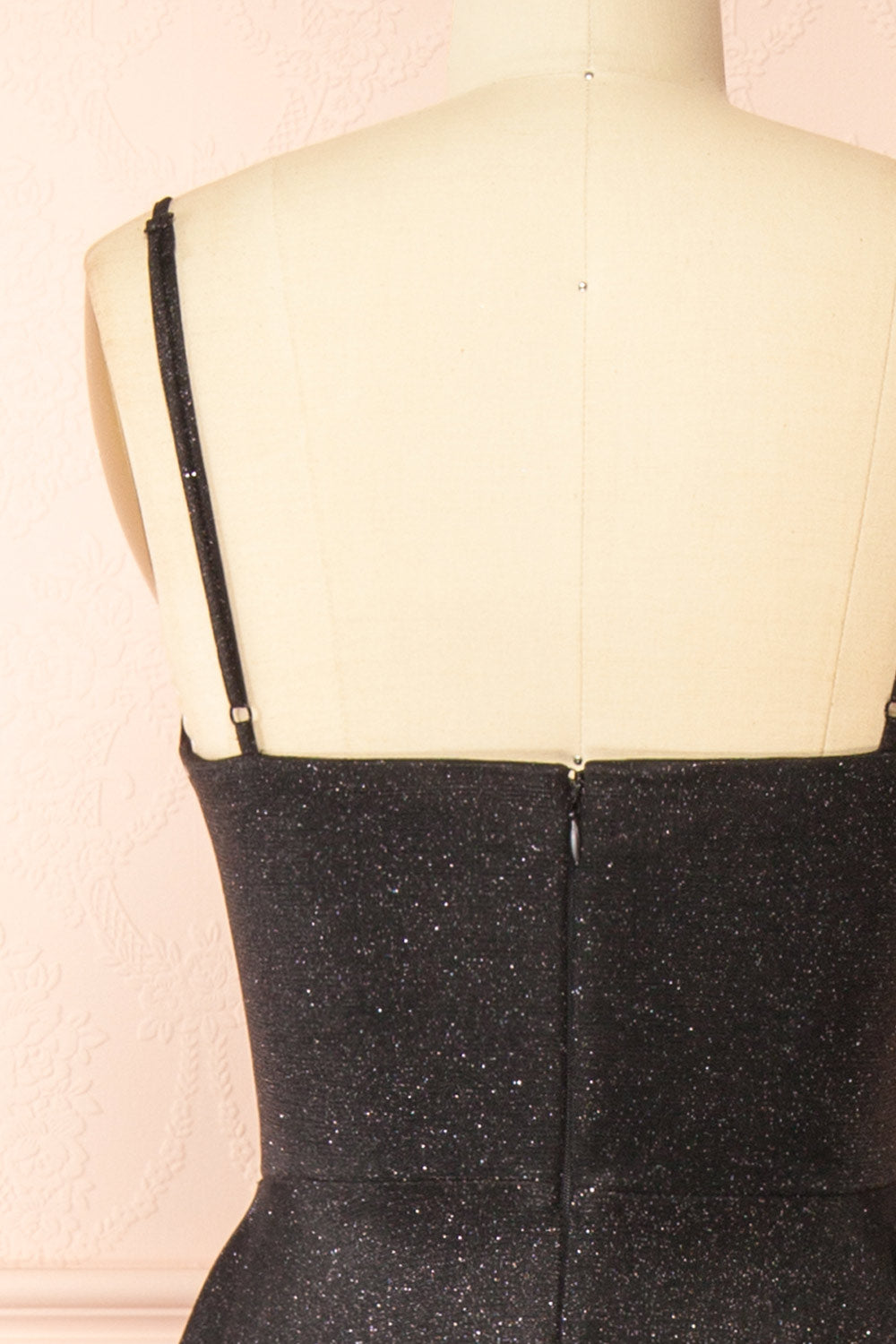 Fadia Black | Sparkly Maxi Dress w/ Slit and Pockets