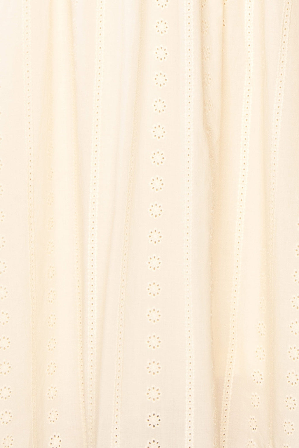 Farmdale Beige | Midi Dress with Floral Eyelets
