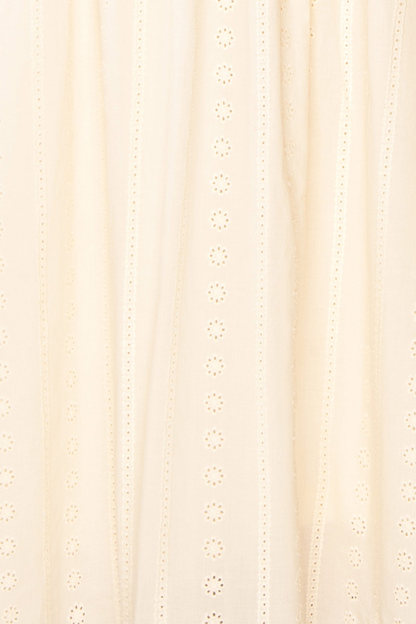 Farmdale Beige | Midi Dress with Floral Eyelets