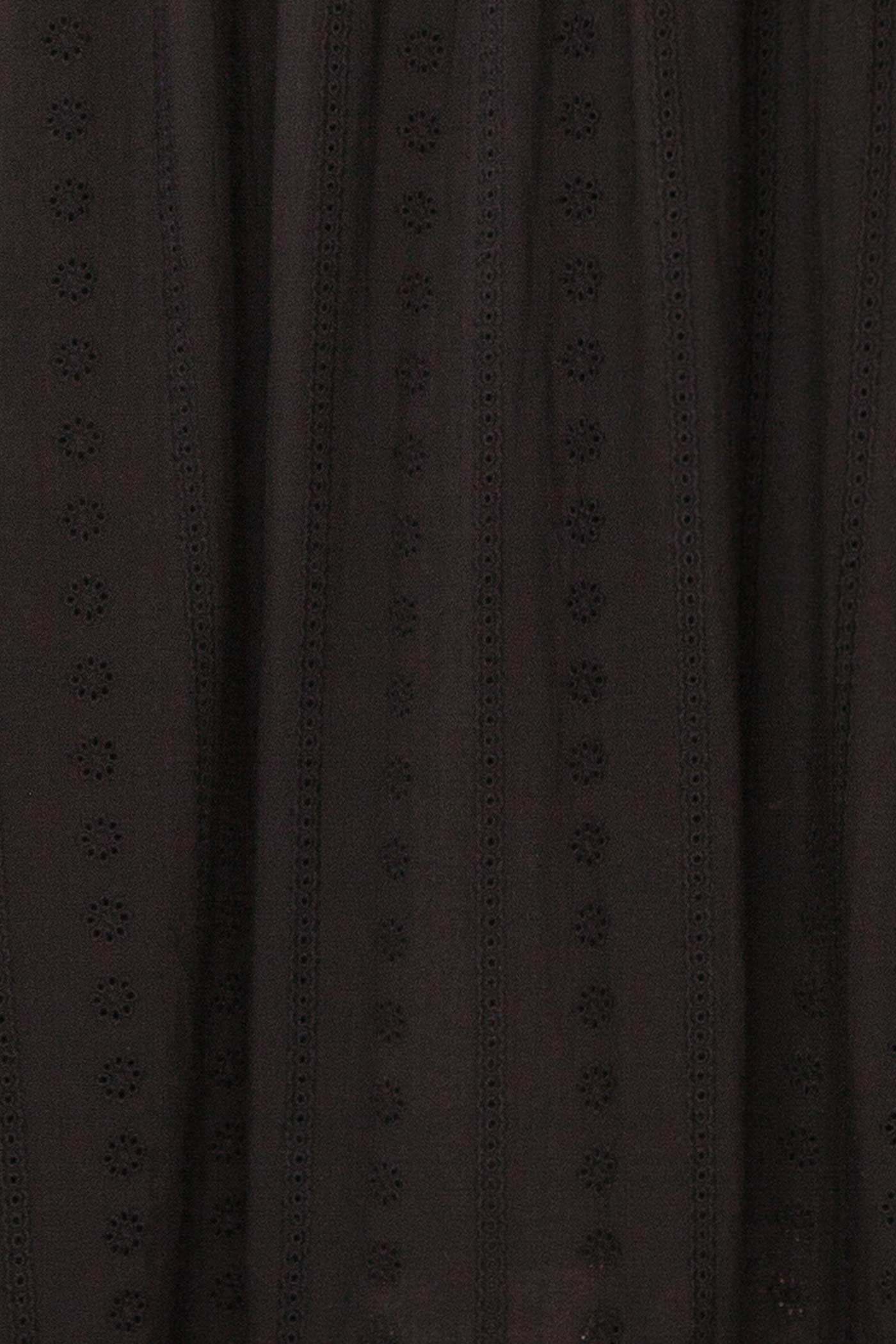 Farmdale Black | Midi Dress with Floral Eyelets