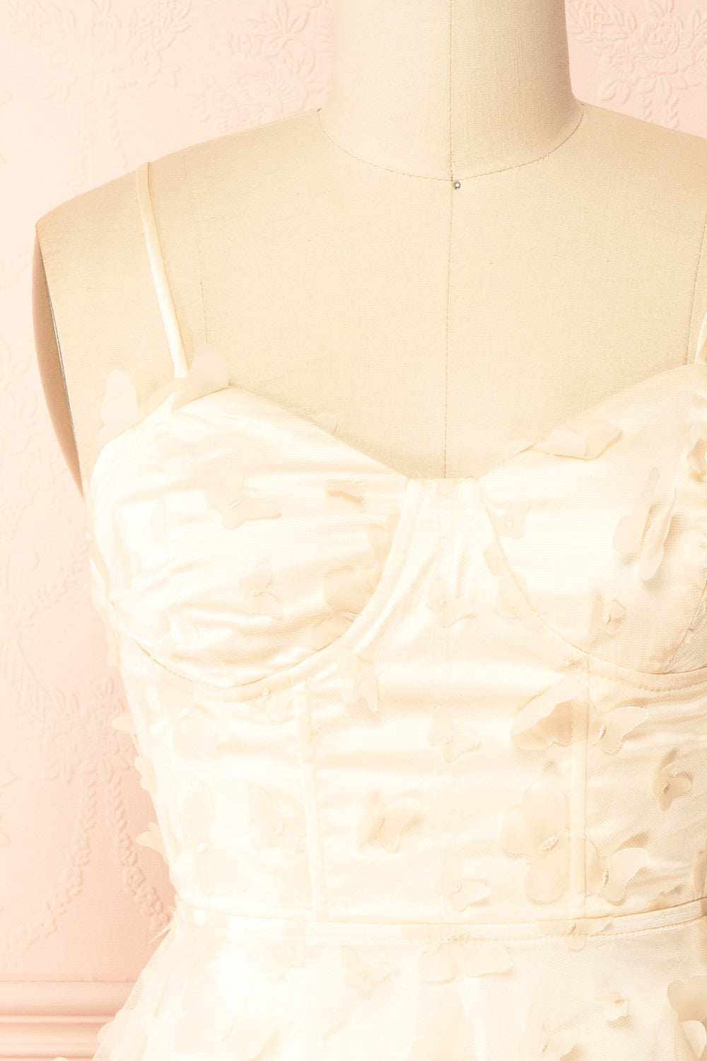 Faya Ivory | Short Corset Dress with Butterflies
