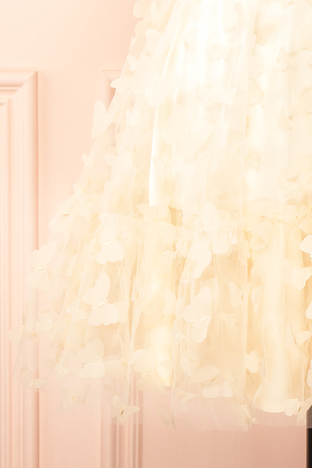 Faya Ivory | Short Corset Dress with Butterflies