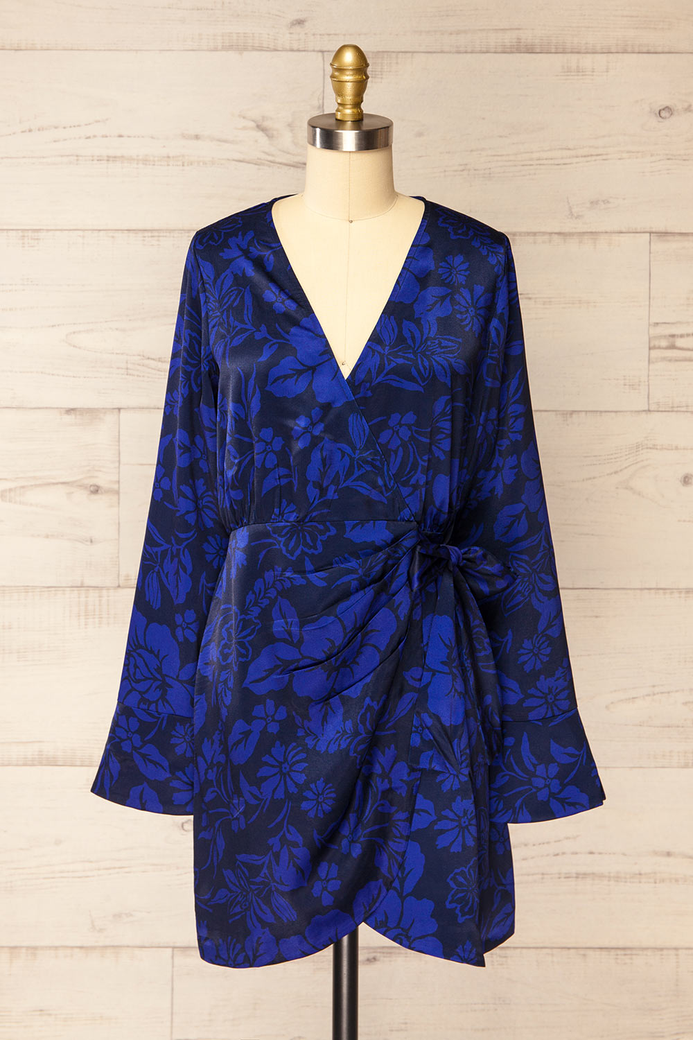 Feline | Short Wrap Dress w/ Long Sleeves