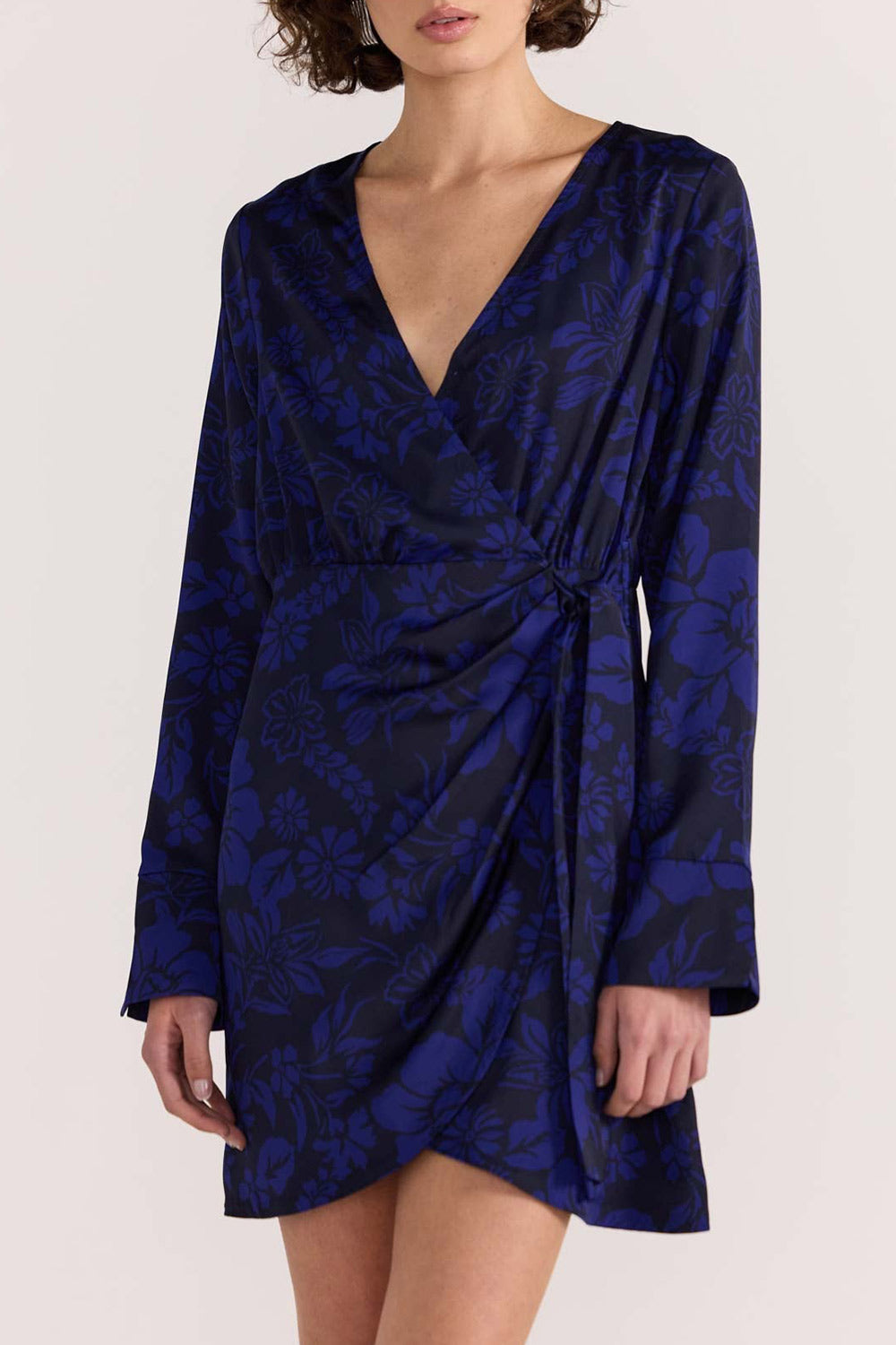 Feline | Short Wrap Dress w/ Long Sleeves