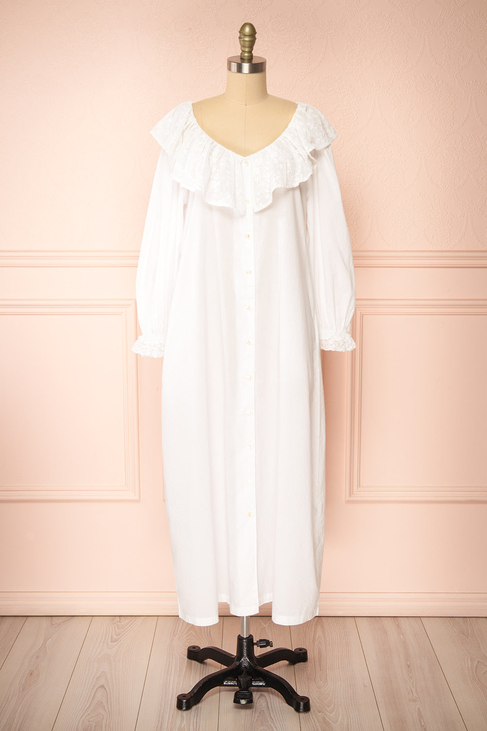Fernley | White Long-Sleeved Nightgown by April Cornell