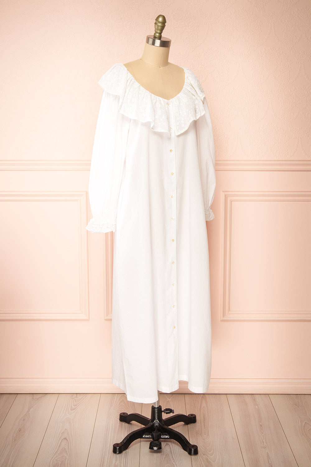 Fernley | White Long-Sleeved Nightgown by April Cornell
