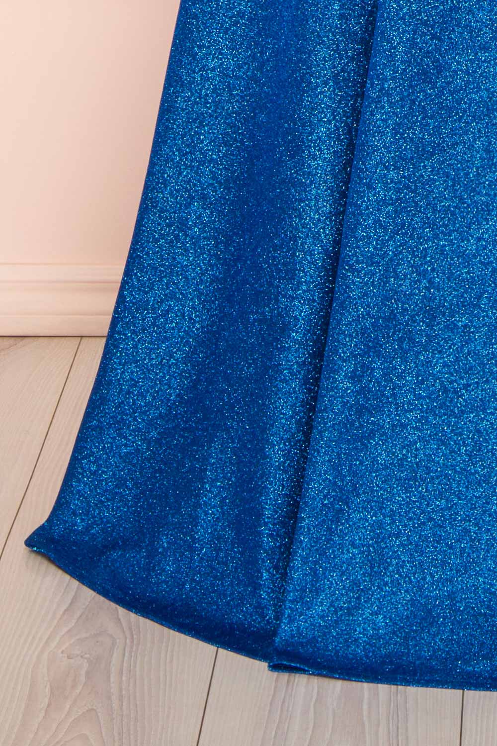 Fitzi Blue | Sparkly Strapless Maxi Dress with Pockets
