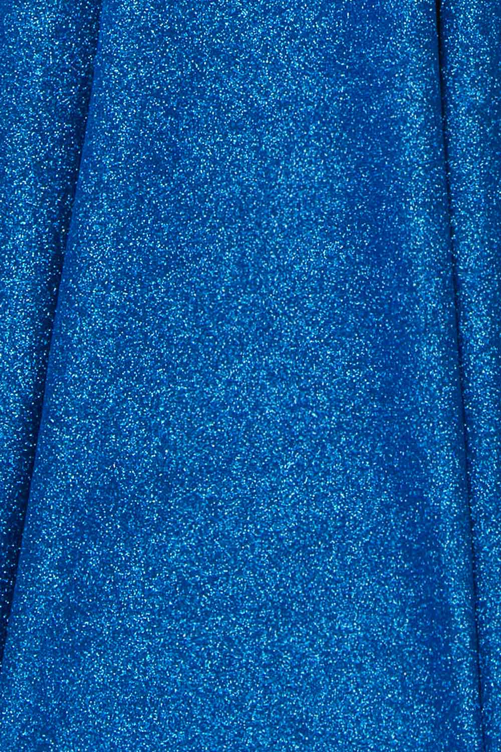 Fitzi Blue | Sparkly Strapless Maxi Dress with Pockets