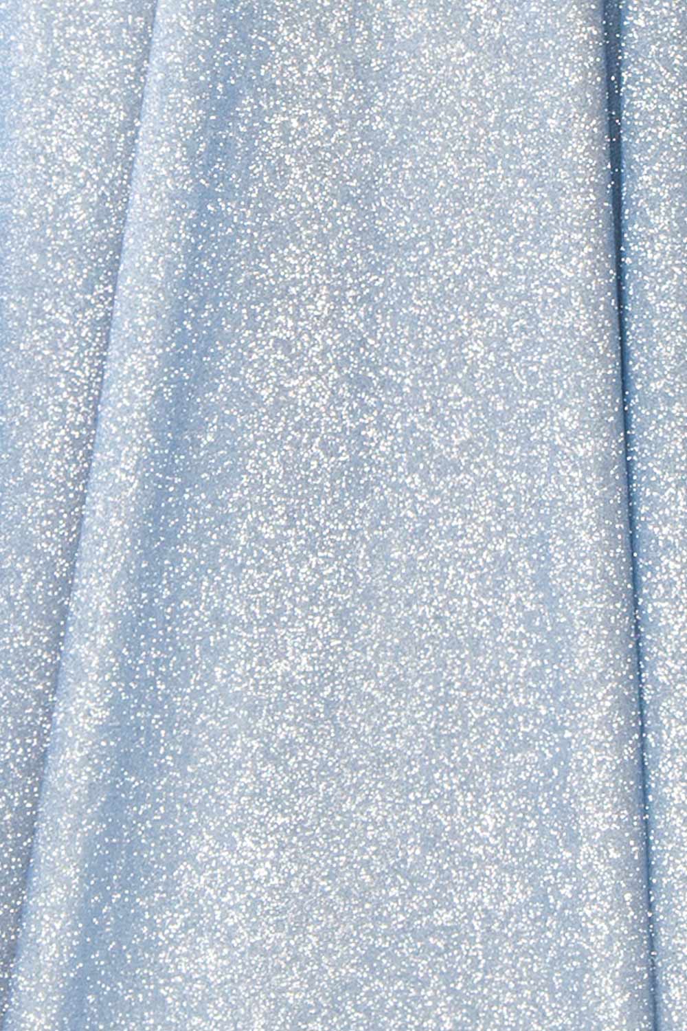 Fitzi Light Blue | Sparkly Strapless Maxi Dress with Pockets