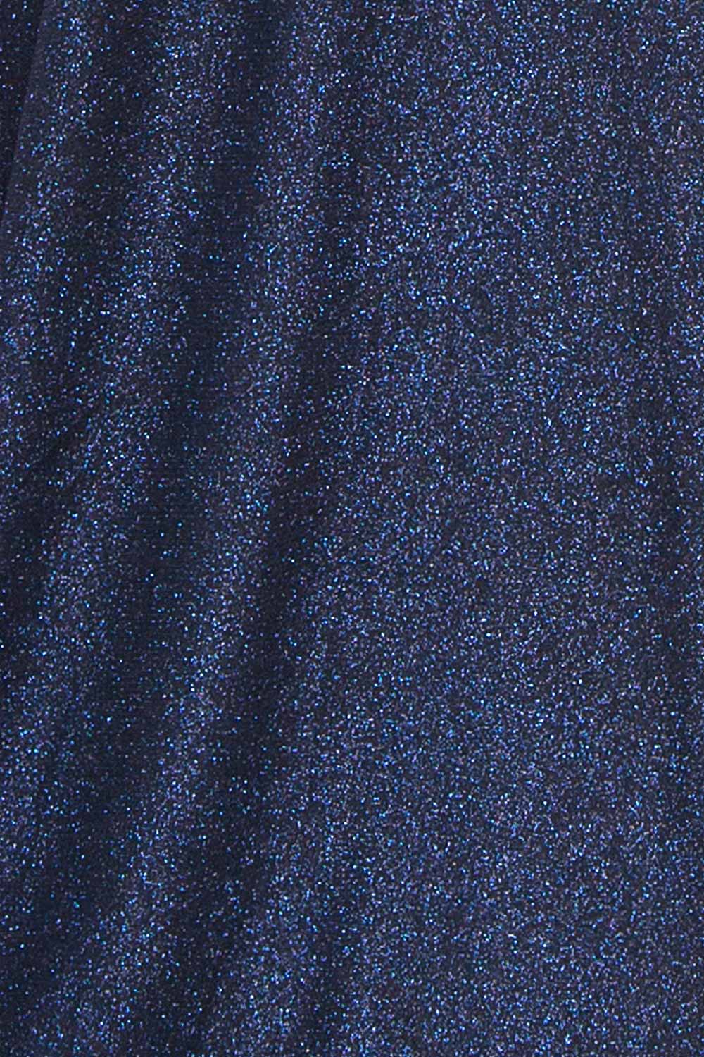 Fitzi Navy | Sparkly Strapless Maxi Dress with Pockets