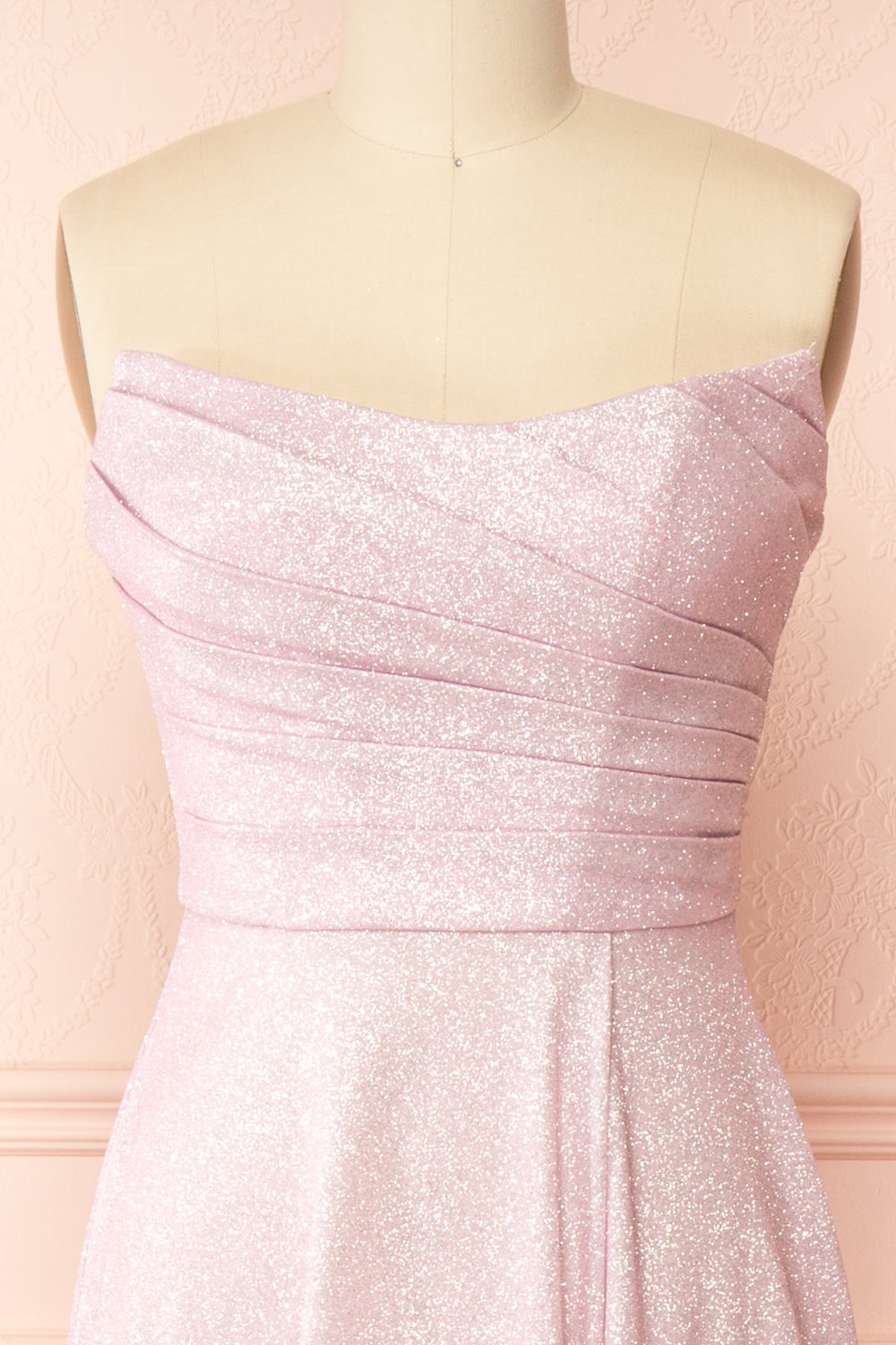 Fitzi Pink | Sparkly Strapless Maxi Dress with Pockets