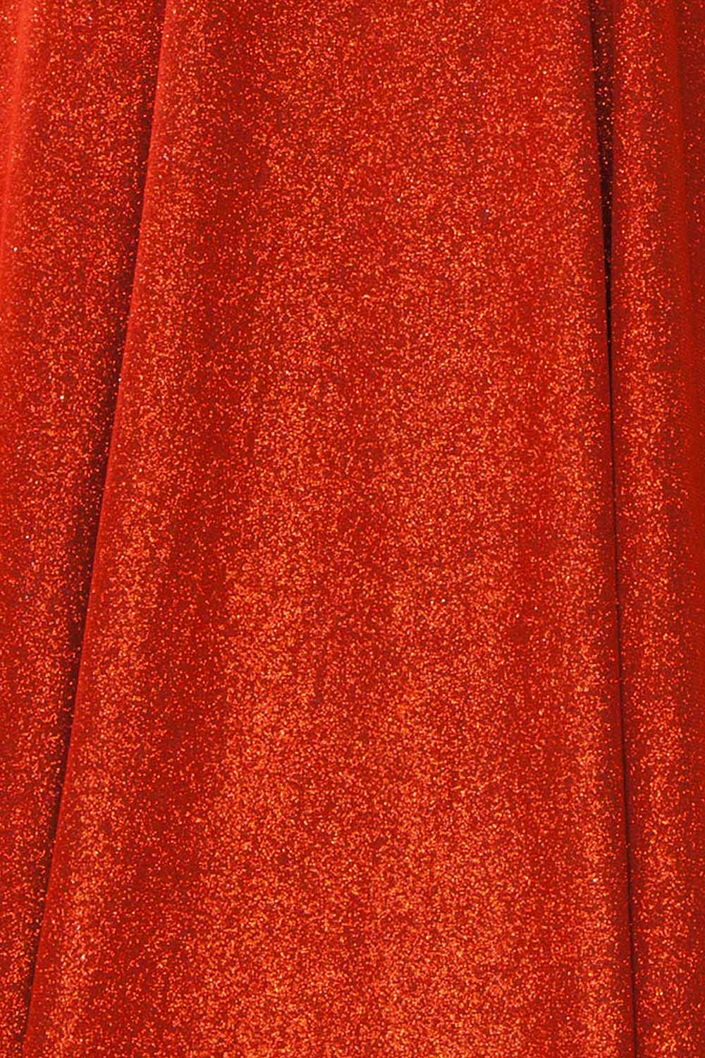 Fitzi Red | Sparkly Strapless Maxi Dress with Pockets