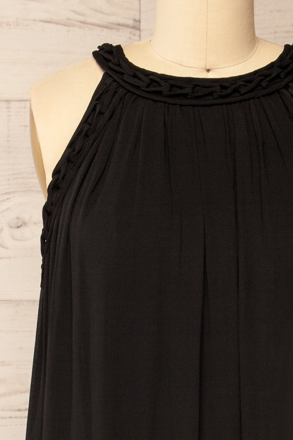 Forio | Black Maxi Halter Dress with Pockets