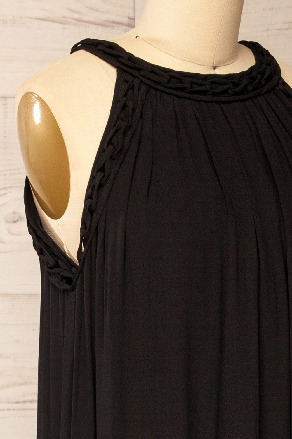 Forio | Black Maxi Halter Dress with Pockets