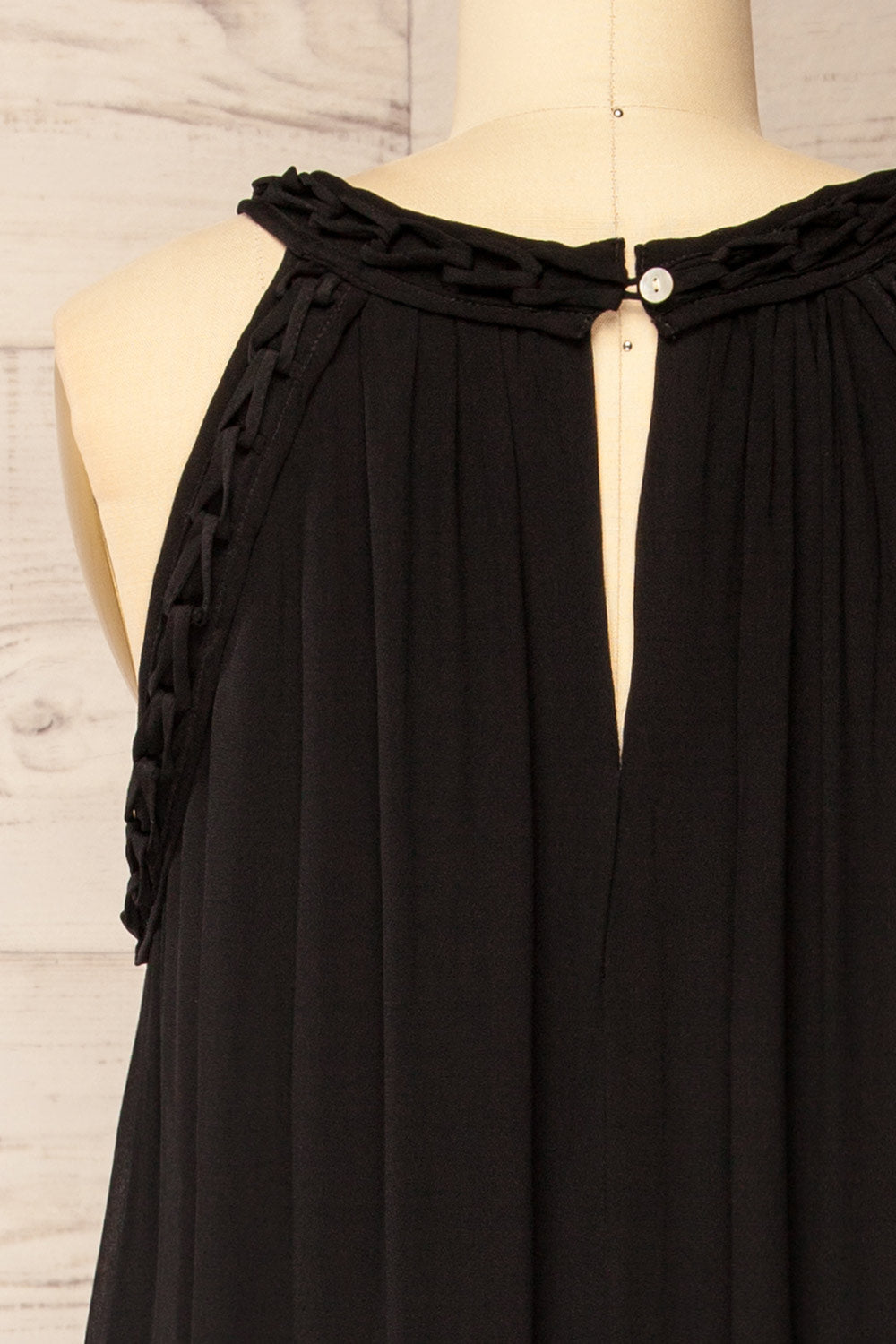Forio | Black Maxi Halter Dress with Pockets