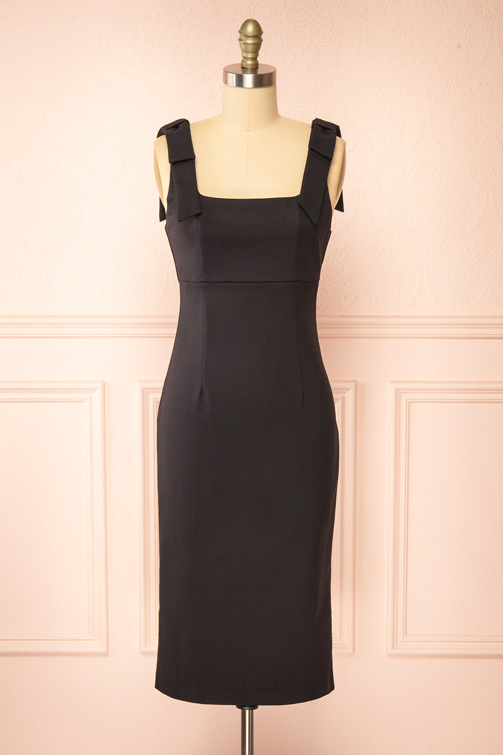 Gaile Black | Shoulder Tie Midi Dress