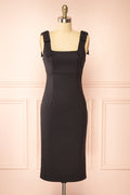 Gaile Black | Shoulder Tie Midi Dress